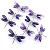 Natural Amethyst Crystal Dragonfly Figurines PW-WG22635-01-4