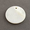 Flat Round Sea Shell Charms SSHEL-R025-11.5mm-2
