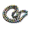 Electroplated Natural Lava Rock Beads Strands G-A256-C01-01G-3