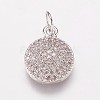 Brass Cubic Zirconia Charms KK-P134-25P-1