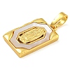 Real 18K Gold Plated Brass Pendants with Shell KK-D534-05G-03-2