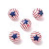 Independence Day Themes Wood European Beads WOOD-I014-01E-2