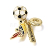 Football Theme Brass & Enamel European Dangle Charms KK-CBA8E93-01C-2