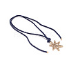 Alloy Flower Pendant Adjustable Nylon Cord Tie Knot Necklaces for Women WG58F26-01-3