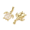 Brass Micro Pave Cubic Zirconia Pendants KK-C093-09G-01-2