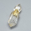 Faceted Natural Quartz Crystal Openable Perfume Bottle Pendants G-E556-12E-2