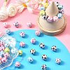 50Pcs AB Color Printed Opaque Acrylic Beads OACR-CJ0002-27-6