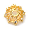 Brass Micro Pave Clear Cubic Zirconia Bead Caps KK-C072-01B-G-1