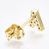 Brass Micro Pave Cubic Zirconia Ear Studs EJEW-S201-42A-2