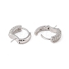 925 Sterling Silver with  Micro Pave Cubic Zirconia Hoop Earrings Findings STER-B004-16P-2