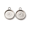 201 Stainless Steel Pendant Cabochon Settings STAS-D379-04D-P-1