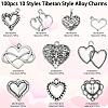 100pcs 10 Style Tibetan Style Alloy Charms TIBEP-CJ0001-39-2