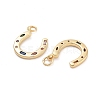 Horseshoe Rack Plating Brass Micro Pave Cubic Zirconia Pendants KK-G512-26G-2