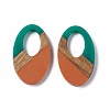 Opaque Resin & Walnut Wood Pendants RESI-M027-02B-1
