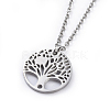 Stainless Steel Pendants Necklaces and Stud Earrings Jewelry Sets SJEW-JS01027-6