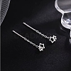 999 Fine Silver Star Ear Threads EJEW-P296-01S-4