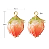 10Pcs 5 Colors Handmade Flower Pendants KY-LS0001-06-3