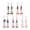 Natural & Synthetic Mixed Gemstone Chips Dangle Earrings EJEW-JE05634-1