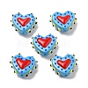 Baking Paint Glass Bumpy Beads Heart LAMP-V001-07B-1