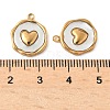 304 Stainless Steel Pave Natural Shell Pendants STAS-F319-02B-G02-3