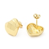 Brass Faceted Heart Stud Earrings for Women EJEW-K248-10G-2