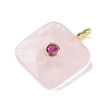 Natural Rose Quartz Faceted Pendants G-C274-03-G06-2