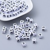 Acrylic Horizontal Hole Letter Beads PL37C9308-W-1