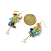 Natural & Synthetic Mixed Gemstone Chips & Shell Pearl Dangle Earrings EJEW-TA00274-2