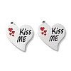 304 Stainless Steel Enamel Pendants STAS-M102-13P-03-1