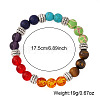 7 Chakra Gemstone and Alloy Round Beaded Stretch Bracelets TK2195-4