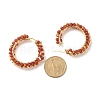 Natural Agate Beaded Hoop Earrings EJEW-JE04847-6