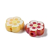 UV Plating Printed Opaque Acrylic Beads OACR-D316-21-2