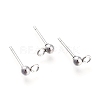 Non-Tarnish 304 Stainless Steel Ear Stud Components STAS-F227-18E-P-1