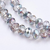 Faceted Electroplate Glass Rondelle Bead Strands X-EGLA-S010-6-3