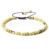 Adjustable Women's Yellow Turquoise(Jasper) Beaded Bracelet LS-CN3407-22-1