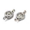 304 Stainless Steel Single Rhinestone Connector Charms STAS-E194-13P-3