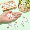 6Pairs 2 Styles Printed Acrylic Pendants OACR-YW0004-57-1-3