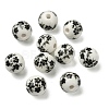 Handmade Printed Porcelain Round Beads PORC-YW0001-05E-1