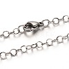 Tarnish Resistant 304 Stainless Steel Cable Chain Necklaces LS-NJEW-N0046-02P-1