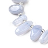 Natural Blue Lace Agate Spike Slice Beads Strands G-NH0046-B01-01-4