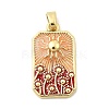 Rectangle with Sun Brass Pendants KK-C134-35G-2