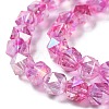 Transparent Electroplate Glass Beads Strands EGLA-F160-01E-3