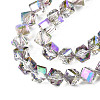 Electroplate Transparent Glass Beads Strands EGLA-N002-29-C01-3