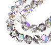 Electroplate Transparent Glass Beads Strands EGLA-N002-29-C01-3