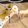 Natural Amethyst Chips Dangle Earrings with Glass EJEW-JE04840-07-2