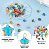 48Pcs Handmade Millefiori Glass Pendants PALLOY-HS00028-4