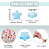 300Pcs Crackle Opaque Acrylic Beads OACR-TA0004-60-4