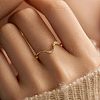 Wave Shaped 925 Sterling Silver Micro Pave Clear Cubic Zirconia Finger Rings FS-WG6021D-09-2