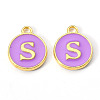 Golden Plated Alloy Enamel Charms ENAM-S118-10S-1