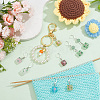 12Pcs 6 Colors Square Flower Handmade Frosted Lampwork Pendant Stitch Markers HJEW-NB00025-4
